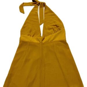 SHEIN LADIES SAFFRON GOLD MINI HALTER DRESS LARGE